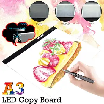 A3 formato Grafikos Tablet Rašyti Tapyba Šviesa Lange Stalo Lempos USB Valdomas Anime Piešimo LED Planšetiniai Nešiojamieji Kopijuoti Valdybos w/USB Kabina