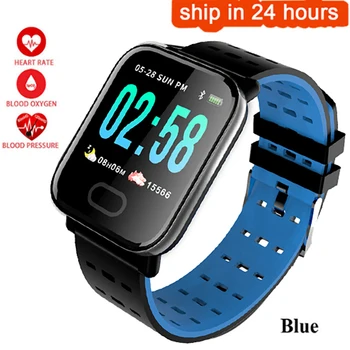A6 Smart watch Širdies ritmo Monitorius Kraujo Spaudimo Priemonė, Sporto Vandeniui SmartWatch Riešo Fitness Tracker 