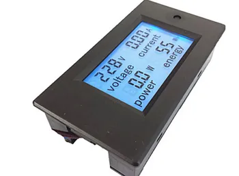 AC 110V-220V Skaitmeninis LCD 100A vatų galios matuoklis volt amp Ammeter Voltmeter + atveju