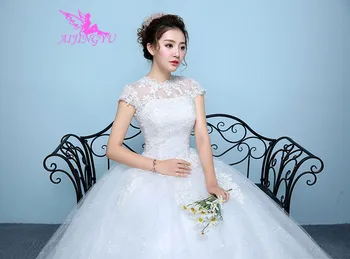 AIJINGYU 2021 elegantiškas naujas karšto pardavimo pigūs kamuolys suknelė nėriniai atgal oficialų nuotakos suknelės, vestuvių suknelė WK136