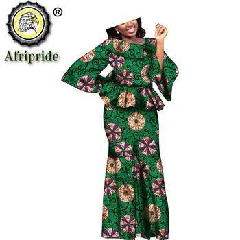 Afrikos suknelės moterims spausdinti Elastinga atsitiktinis plius dydis Baggy siuvinėjimas ant Grindų Ilgis Kostiumą lady AFRIPRIDE S1926003