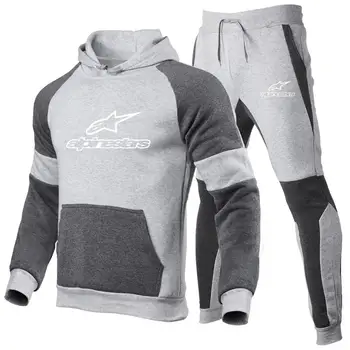 Alpių Žvaigždė ir rudenį prekės jaunimo sportinę sriegiu ilgomis rankovėmis tiktų vyrų megztinis megztinis hoodie + vyriškos sportinės kelnės