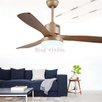 Amerikos pramonės vėjo ventiliatorius, šviesos, Šiaurės mediena, ventiliatorius 220v su nuotolinio valdymo tamsos LED lubų ventiliatorius šviesos