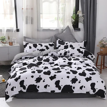 Animacinių filmų Karvė Vietoje Antklode/antklodė padengti balta spalva patalynės Vieno Karalienė King Size lova rinkiniai 2020 naujų namų tekstilė