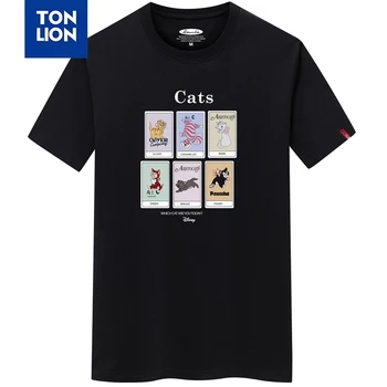 Animacinių filmų Kačiukas Laišką, Print T-Shirt Prekės Vyrų Patogus Juoda Balta T Marškinėliai Medvilnė, Apvalios Kaklo marškinėliai 2020 OLIS