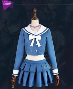 Anime Danganronpa V3 Žuvo Harmonijos Chabashira Tenko Moterų Kostiumas Cosplay Mėlyna Mokyklos Vienoda Apranga, Suknelė, Kostiumas, Pilnas Komplektas Cos