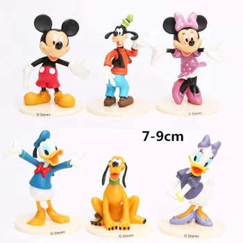 Anime Disney Mickey Minnie ančiukas Donaldas Veiksmų Žaislas Duomenys 9CM PVC Apdailos Modelio Vaikų Žaislas Vaikams Chrastmas Dovanos