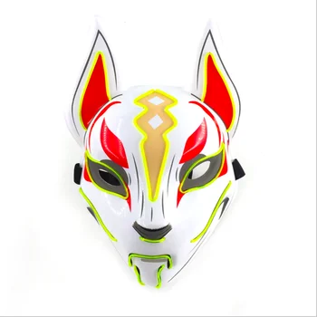 Anime Expro Dekoro Japonijos Fox Mask Neon Led Šviesos Cosplay Kaukė Helovinas Šalis Rave Led Kaukė Šokių DJ Etapuose Kostiumai, Rekvizitas