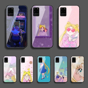 Anime Sailor Moon Telefono Grūdintas Stiklas Case Cover For Samsung Galaxy Note S 7 8 9 10 10E 20 Plus Lite Uitra Bamperio Dažymas