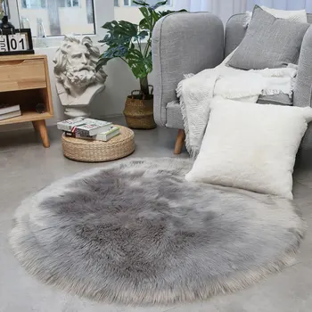 Apvalus kilimas/kilimas minkštas pūkuotas kilimas kambarį šiuolaikinės ilgai krūva akrilo girly miegamasis kilimų balta rausva kiliminė danga, grindų kilimėlis