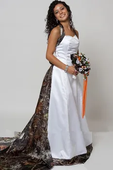 Apynasrio Camo-Line Vestuvių Suknelės, Su Nuimamu Traukinys Seniai Oficialų Vestuvinės Suknelės Užsakymą 2019 Tikrą Medį Vestidos De Mariee
