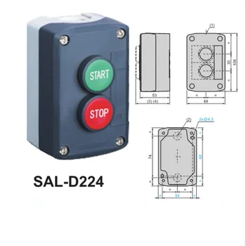 Atsparus vandeniui valdymo dėžutė akimirksnį mygtukas jungiklis stotis IP65 SUSTABDYTI ir PRADĖTI pereiti SAL(LA68H-D XAL)-D224 pavasarį grįžti