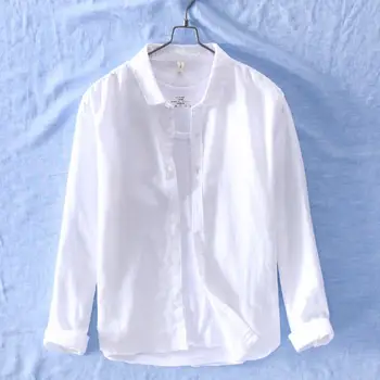 Aukštos kokybės 2020 Mens Baltiniai ilgomis rankovėmis marškinėliai atsitiktinis medvilnės vientisos spalvos mens marškinėliai large dydis M-3XL mados slim Vyrų viršūnės