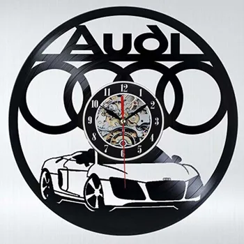 Automobilio Logotipas Vinilo Įrašas Sieninis Laikrodis, Šiuolaikinio Dizaino ir Meno Silent Unikali Dekoratyvinės Laikrodis 3D Kabinti CD Sieninis Laikrodis Žiūrėti 2019 Karšto Pardavimo