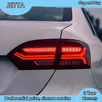 Automobilio Stilius VW Jetta galiniai Žibintai 2012-m. už Jetta LED Uodega Lempos+Posūkio Signalo+Stabdžiu+Atvirkštinės LED šviesos