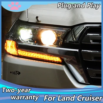 Automobilio stilius Toyota 2016-2018 Land Cruiser visi LED žibintai LED DRL Land Cruiser Žibintas LED šviesos žibintų