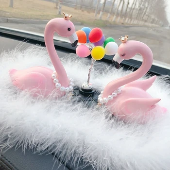 Automobilių Ornamentu Flamingo Plunksnų Žaislas Lėlės Mielas Apdailos Balionas Automobilių Salono Prietaisų Priedai Gražių Moterų Dovana