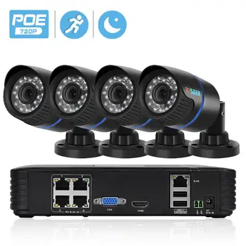BESDER 720P PoE CCTV Kit 1.0 MP Vandeniui Lauko/Patalpų PoE CCTV Apsaugos Sistema 4CH POE 15V NVR 2/4PCS IP Kamera su PoE P2P RTSP