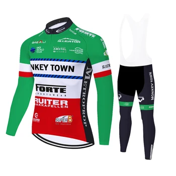 BEŽDŽIONĖ MIESTO dviračių jersey ilgomis rankovėmis marškinėliai Ispanija Pavasarį ir Rudenį dviračių tiktų vyrų dviračių kelnes uniforme ciclismo hombre