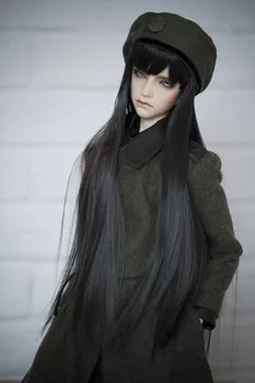 BJD doll perukai juoda ilgų tiesių plaukų, galima 1/6 1/4 1/3 BJD DD SD lėlės reikmenys, plaukų perukai