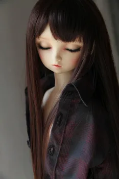 BJD doll perukai juodi tiesūs plaukai, galima 1/6 1/4 1/3 BJD DD SD lėlės priedai tiesiai lėlės perukai