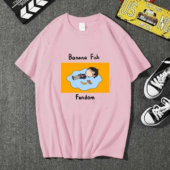 Bananų Žuvų T-shirt Mados Apvalios Kaklo trumpomis Rankovėmis Unisex