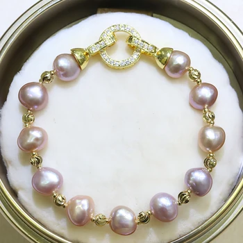 BaroqueOnly Aukštos Kokybės Natūralių Gėlavandenių Perlų Apyrankės APVALUS UŽSEGIMAS mišrios spalvos, netaisyklingos Perlų Papuošalai pritaikoma HD