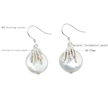 BaroqueOnly natūralių gėlavandenių perlų papuošalai nereguliarus baroko perlų auskarai moterims, dovanos 925 sterlingas sidabro madinga