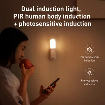 Baseus LED USB Naktį Šviesos PIR Protingas Judesio Jutiklis Dekoratyvinės Lempos Office Home Žmogaus Kūno Judėjimo Indukcijos naktinė lempa