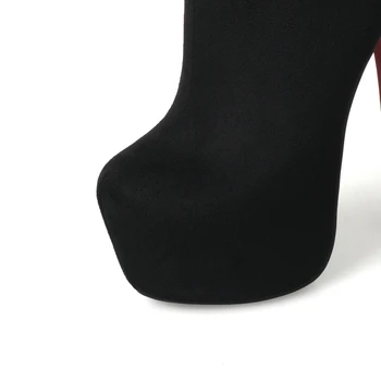 Batai, Moterims Aukštakulniai Batai Juodos spalvos Red Suede Šalies Seksualus Stiletto Batai 16cm Super Kulno Žieminiai Batai, Suknelė, Batai 2019