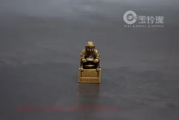 Bauda antikvariniai bronzos drožyba (moters. Jinchan) mažas ruoniai