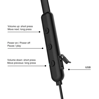 Bluetooth 5.0 Ausines Belaidžių Ausinių Sporto Ausinių Magnetinio in-Ear Ausinės w/Mic 10 Val Peržiūros Neckband Stereofoninė laisvų Rankų įranga
