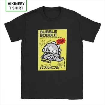 Bubble Bobble T-Marškinėliai Vyrams, Japonijos Vaizdo Žaidimas Mielas Kawaii Žaidėjus Derliaus Medvilnės Trišakiai Trumpi Rankovėmis Marškinėliai Dovanų Idėja Drabužiai