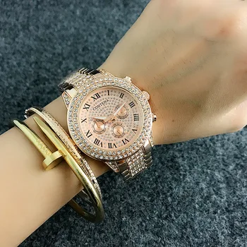 CONTENA Mados Prabangių Aukso Žiūrėti Moterų Kvarcinis Laikrodis relogios reloj mujer laikrodžiai dovanos