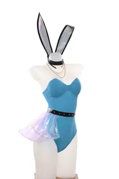 COSSUNGame LOL KDA Seraphine Evelynn Sexy Bunny mergina Cosplay Kostiumų jumpsuit Rinkinys Moterims