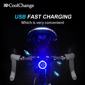 CoolChange Dviračių Šviesos Dviračių Nuoma užpakalinis žibintas LED Galinis Žibintas USB Įkraunama Įspėjamasis Žibintas Saugos Naktį Jojimo Šviesos