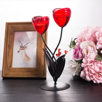 Crystal Žvakių Laikiklis Stiklo Mados Rožių Gėlių Šviesos Žvakidė Turėtojas Puošmena Vestuvių Dekoro Romantiška Namų Centerpieces