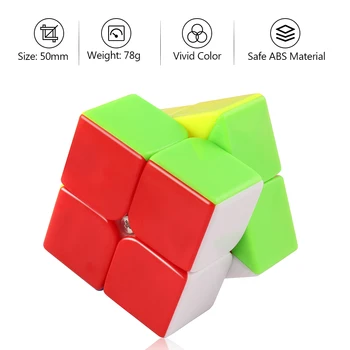 D-FantiX Ciklonas Berniukai Magic Cube 2x2x2 Stickerless Greitis Kubo 2x2 Galvosūkiai, Žaislai 50mm Vaikams, Suaugusiems, Studentams Kubo Žaidimas