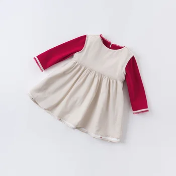 DBS14512 dave bella rudenį baby girl mielas lankas taškų spausdinti suknelė vaikų mados šalis suknelė vaikams kūdikiams lolita drabužiai