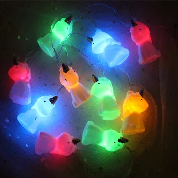 Deco Vienaragis Kambarių Naujos vidaus Led Apšvietimas String 10 Vienaragis Baterija Vaikų pagrindiniai kištukiniai naktinių lempų lizdai Kalėdų Vienaragis Lempos