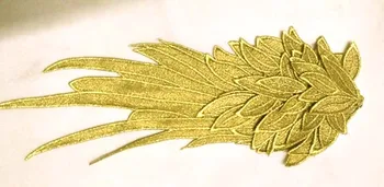 Didelis aukso viela multi-layer 3D aplikacijos sparnus siuvinėjimo audinys lipdukai Angelo Sparnais Pleistras