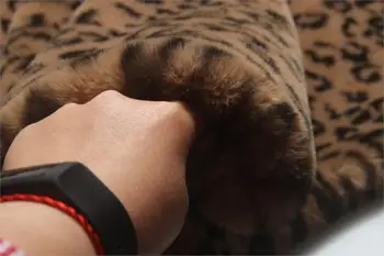 Dirbtinė triušio kailio Leopardas spausdinti pliušinis audinys stendo fone staltiesė sofa-lova, dekoratyvinės medžiagos,160cm*50cm/vnt
