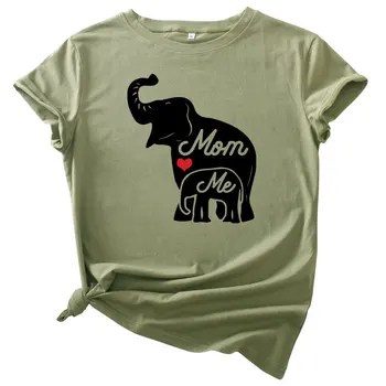 Dramblys Modelis Moterų marškinėliai O-Kaklo Mama Mane Myli Moteris, T-marškinėliai, Medvilnė Plius Dydis-trumpomis Rankovėmis harajuk Vasaros Viršūnes Tees