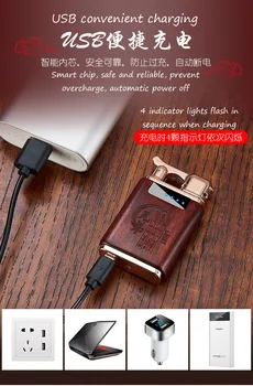 Dvigubo kampo santalas įkraunamą žiebtuvėlį, USB elektroninis žiebtuvėlis, touch induction baterija ekranas banga