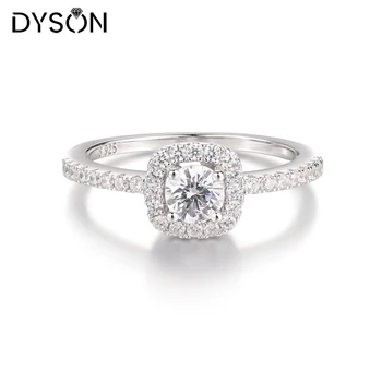 Dyson 925 Sterlingas Sidabro Žiedas Crystal Zirconia Sužadėtuvių Romantiškas Dizainas Vestuvių Brial Žiedas Moterims, Klasikinis Fine Jewelry