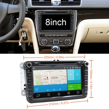 Eunavi 2Din Android10 Automobilio DVD Grotuvas GPS VW Passat CC Polo GOLF 5 6 Touran EOS T5 Sharan Jetta volkswagen Tiguan Auto Radijas