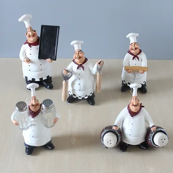 Europos Retro Dervos Virėja Salt Shaker Stalčiuko Balta Skrybėlę Spalvos Tapybos Figūrėlės Virtuvės Darbastalio Apdaila Miniatiūros