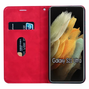 Funda Samsung S21 Ultra Atveju SM-G998 Apversti Oda Knygos Viršelio Samsung Galaxy S21 Ultra Atveju Telefono Apsauginis Apvalkalas Capas