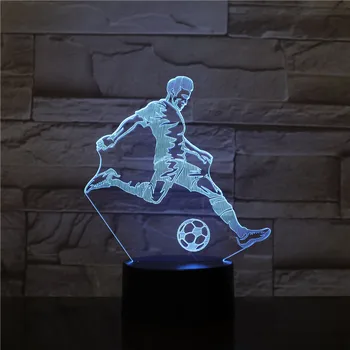 Futbolo Klubo Logotipas Vaikai 3D Lempos Futbolo LED Nakties Šviesos Namų Puošybai Šviestuvus Vaikas Berniukas Gimtadienio Dovana Lašas Laivas