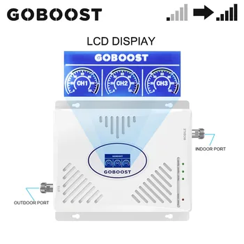 GOBOOST 2g 3g 4g gsm Signalo Kartotuvų 900 LTE 1800 2600 UMTS 2100 MHz Tri Band Stiprintuvas Įgyti 70db Mobilųjį Telefoną Stiprintuvas